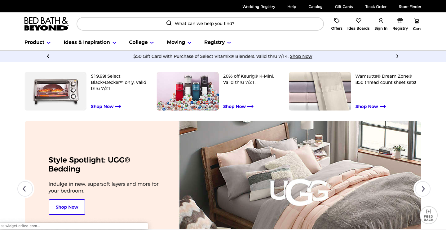bed bath and beyond website