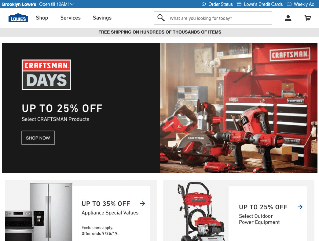 Lowes Website